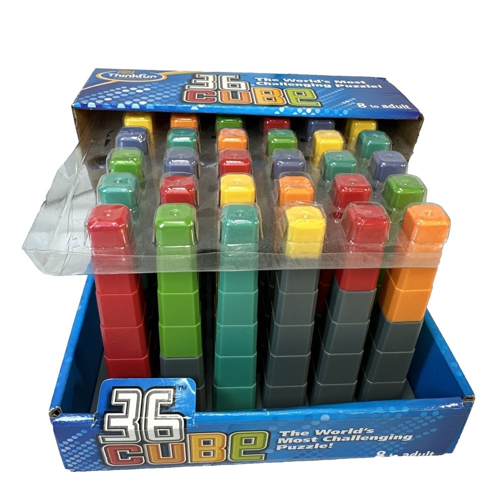 36 Cube World's Most Challenging Puzzle 100% Complete - ThinkFun 2008 Cube Game